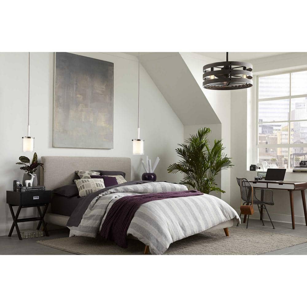 Gulliver 23.5" Gray Wood and Metal Chandelier Ceiling Fan
