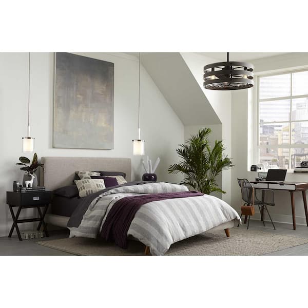 Gulliver 23.5 in. Indoor/Outdoor Graphite Farmhouse Ceiling Fan with 2200K Light Bulbs Included with Remote for Bedroom