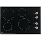 30 in. Radiant Electric Cooktop in Stainless Steel with 4 Elements including 2 Power Boil Elements