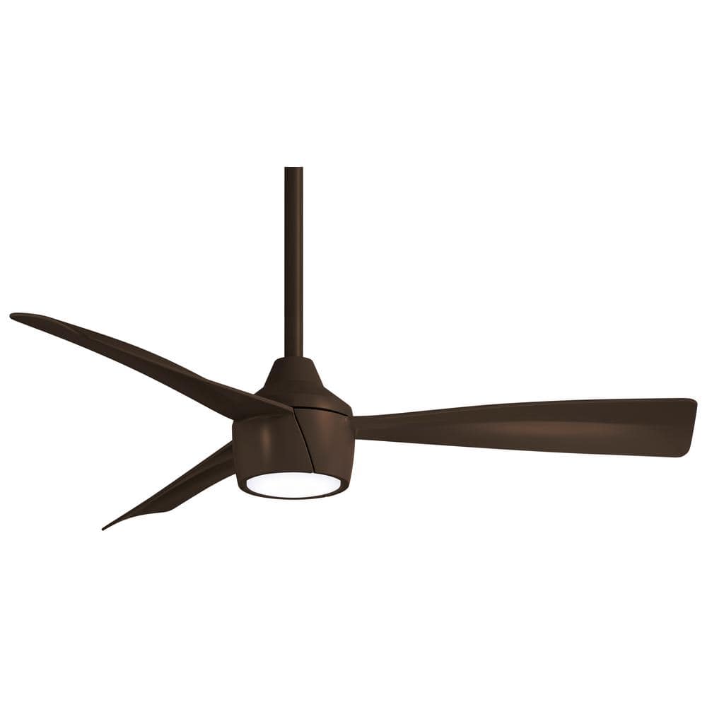 3 Blade Outdoor Ceiling Fan With Light Kit-44 Inches Wide-Oil Rubbed Bronze Finish Minka Aire Fans F625l-Orb