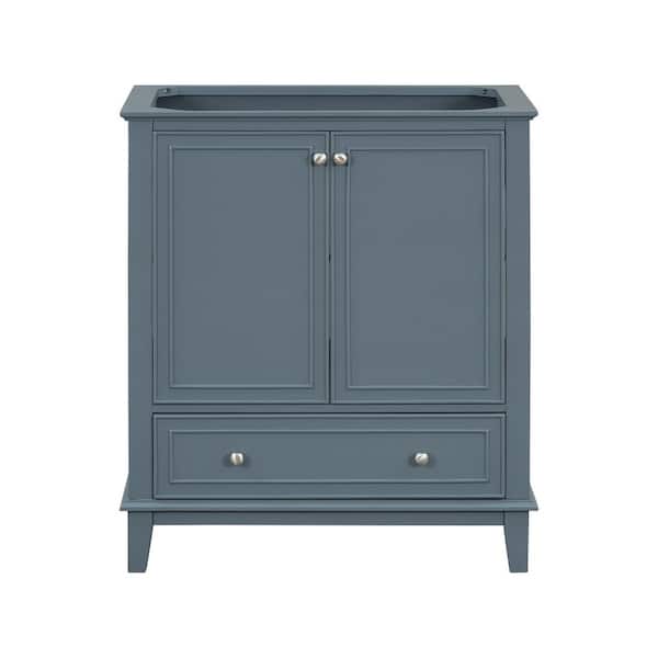 Unbranded Hot Sale 30 in. Freestanding Rectangular Bath Vanity Cabinet without Top in Blue with Soild Wood Frame, Doors and Drawer
