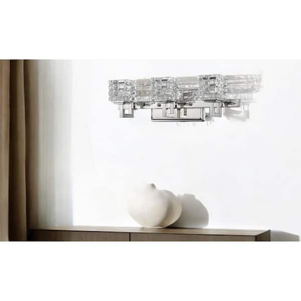 5.75 in. Clear and White Indoor Hardwired Sconce with LED Bulbs Included