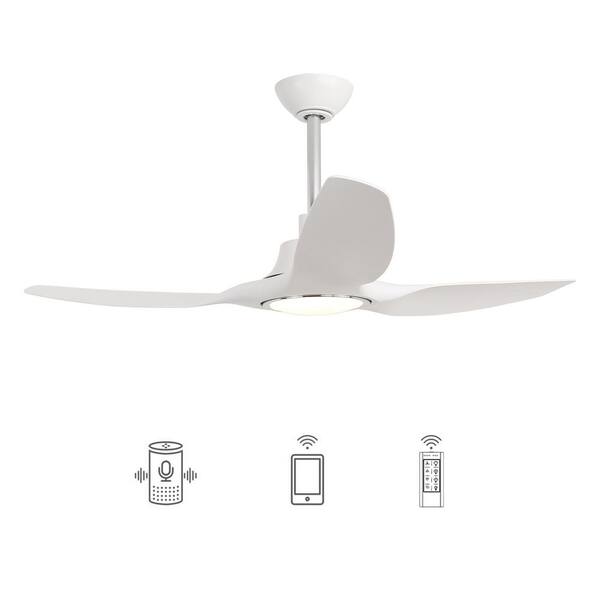 IHOMEadore 52 in. Indoor Integrated LED Matte White 3-Blade IHOMEadore 52 in. Indoor Integrated LED Matte White 3-Blade
