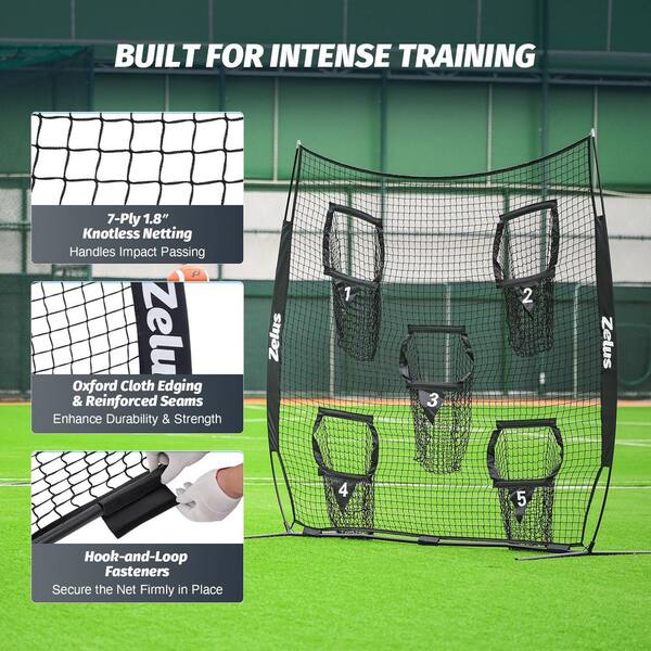 7 x 7 ft. Polyester Football Throwing Net in Black FTN-5T77-BK