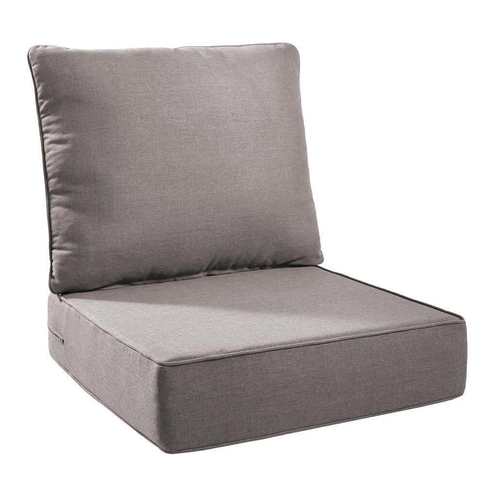 Duraolex 24 in. W x 24 in. D x 6 in. Thick Square 2-Piece Deep Seating Outdoor Lounge Chair Olefin Cushion in Gray price history on PriceWatchPro