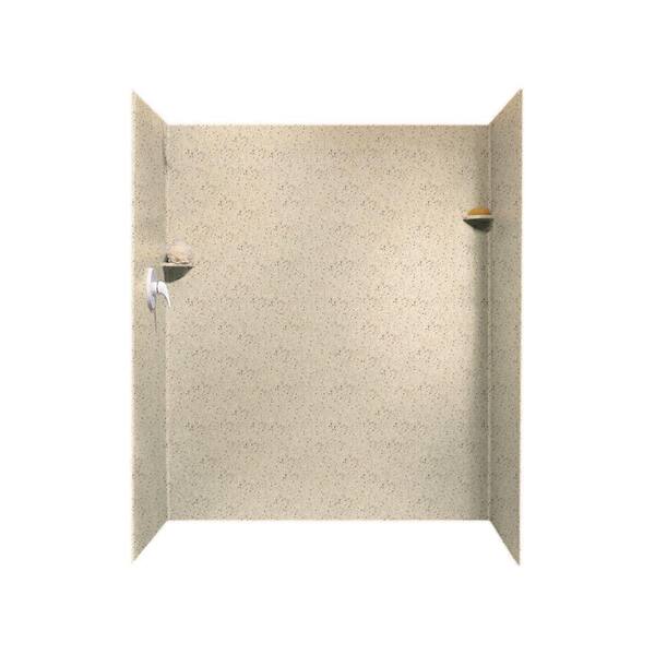 Swan 36 in. x 60 in. x 72 in. 3-piece Easy Up Adhesive Alcove Shower Surround in Tahiti Desert