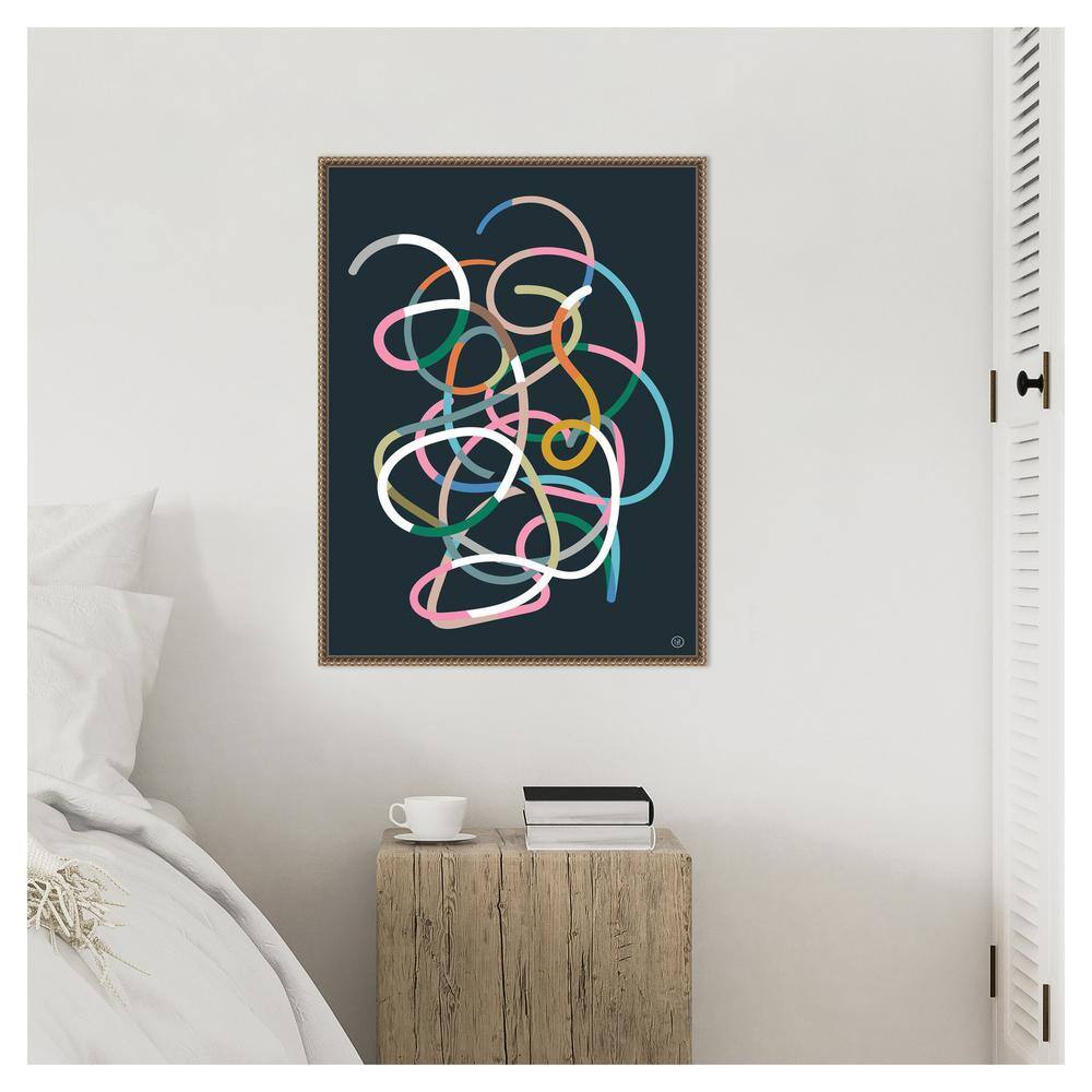 Dan Hobday Abstract Multicolor Beaded Framed Canvas Wall Art