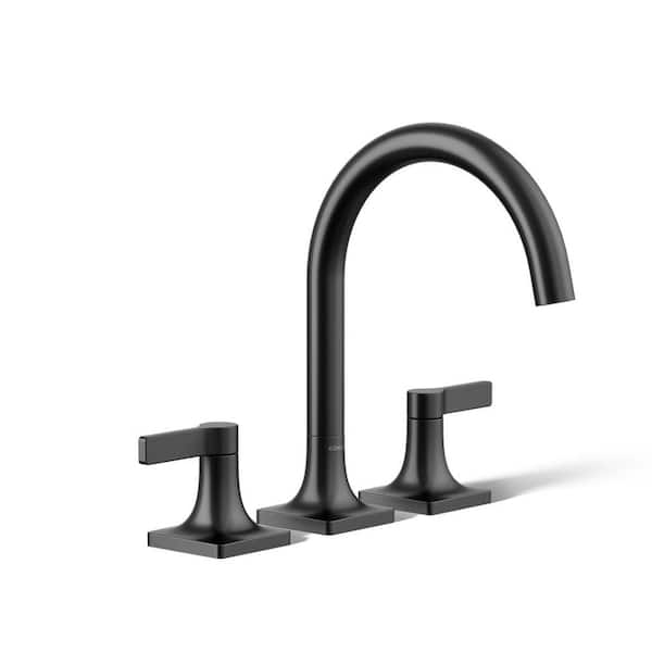Venza 2 Handle Tub Deck Mount Roman Tub Faucet in Matte Black