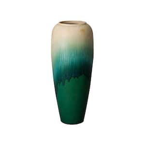 36 in. Cascade Green Tall Ceramic Jar