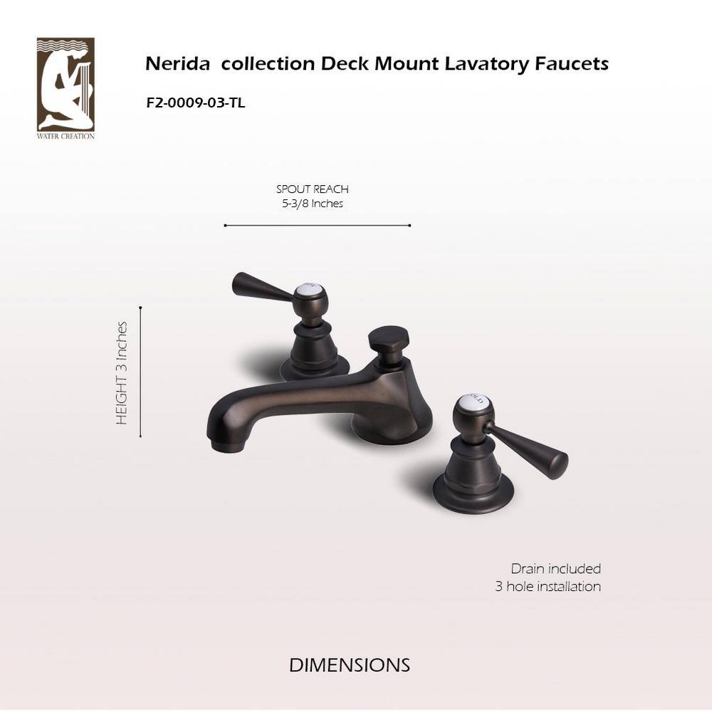 Oil-Rubbed Bronze Widespread Lavatory Faucet with Torch Lever Handles