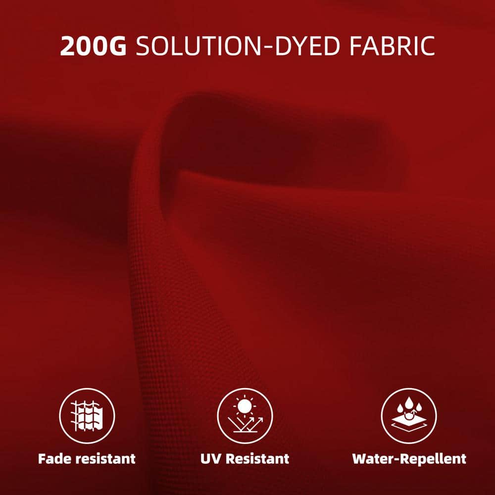 Burgundy 9 ft. Solar LED Market Patio Umbrella with Crank and Tilt