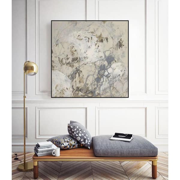 30 in. x 30 in. "Impasto Gesture I" by June Erica Vess Framed Wall Art