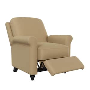 Taupe Linen-Like Fabric Push Back Recliner Chair