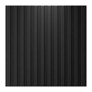 Slat Fluted Design 1/16 in. x 1-7/16 ft. x 1-3/5 ft. Black Square Edge Decorative 3D Wall Paneling (12 Pack)