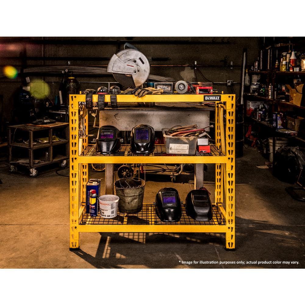 DEWALT Heavy-Duty 3-Shelf Black Steel Storage Rack, 50"W x 18"D x 48"H