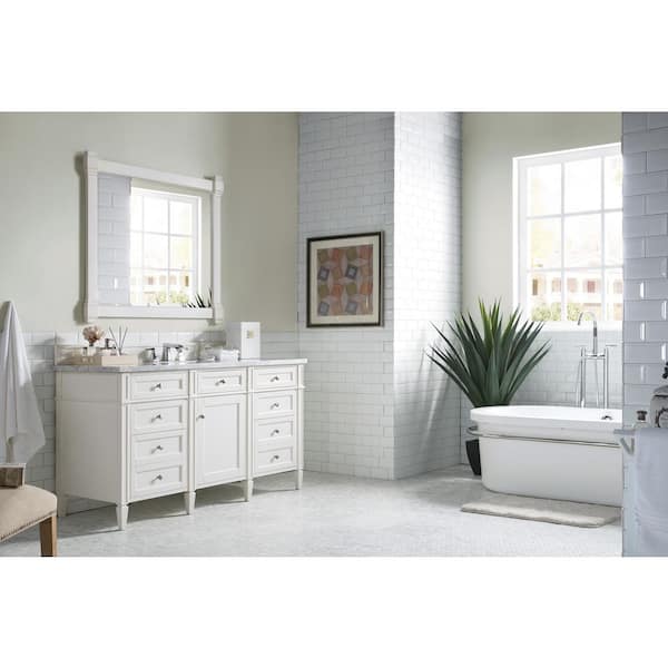 James Martin Vanities Brittany 59.0 in. W x 23.0 in. D x 32.8 in. H Single Bath Vanity Cabinet without Top in Bright White