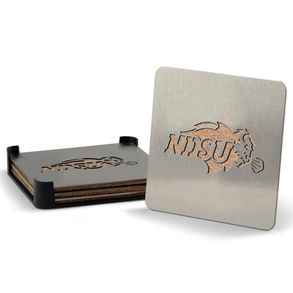 NCAA North Dakota State Bison Stainless Steel 4 in. Metallics Coasters (Set of 4)