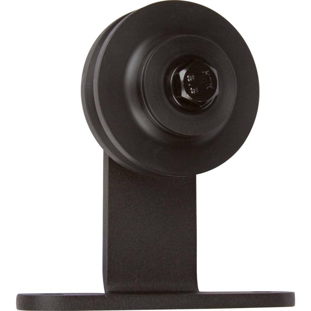 Black Steel Low Profile Barn Door Hardware Kit