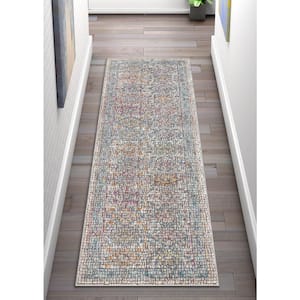 Allure Fiona Multi Vintage Panel Persian Mosaic 2 ft. x 7 ft. 3 in. Runner Rug