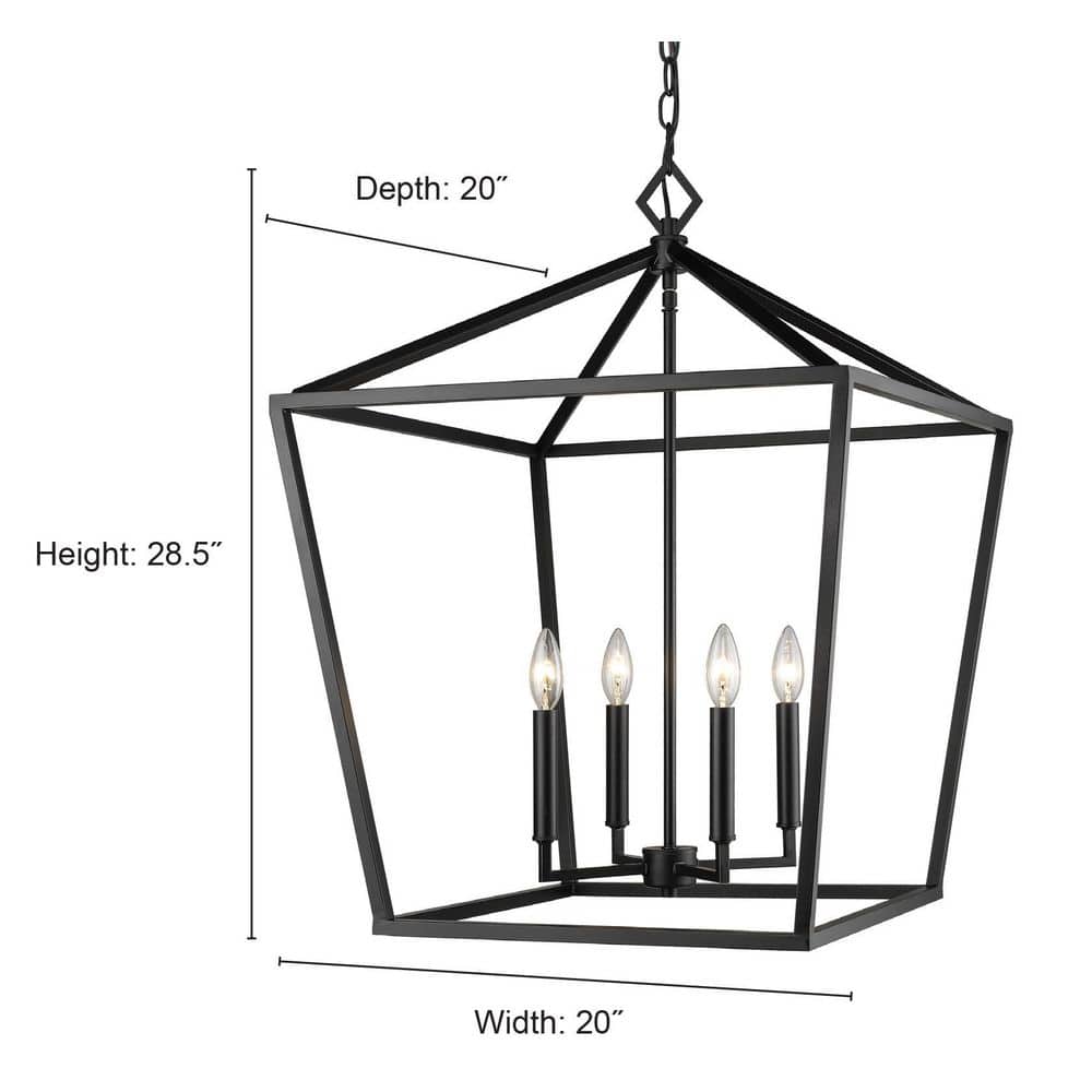 Vintage Gold 4-Light 20" Wide Taper Candle Pendant