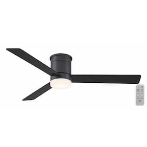 Conjure 52 in. Indoor Matte Black Ceiling Fan with Adjustable White Integrated LED with Remote Included