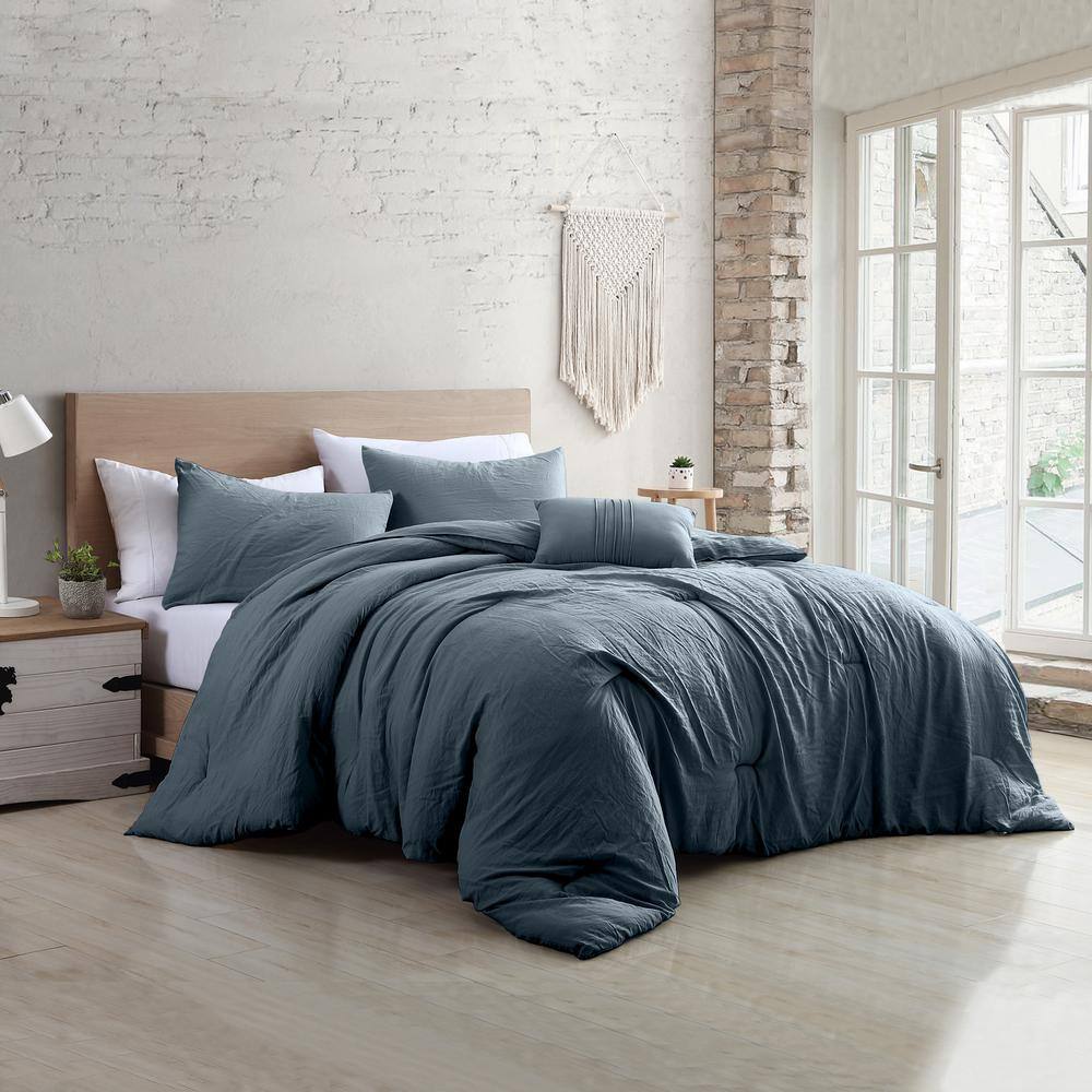 Modern Threads 4Piece Denim Beck Microfiber King Comforter Set3MLTICSEBSDKG The Home Depot