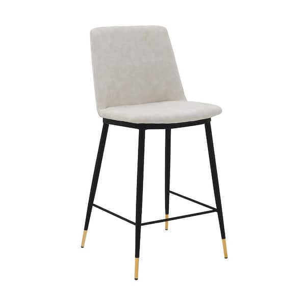 Armen Living Messina 26 in. Modern Faux Leather and Metal Counter Height Bar Stool
