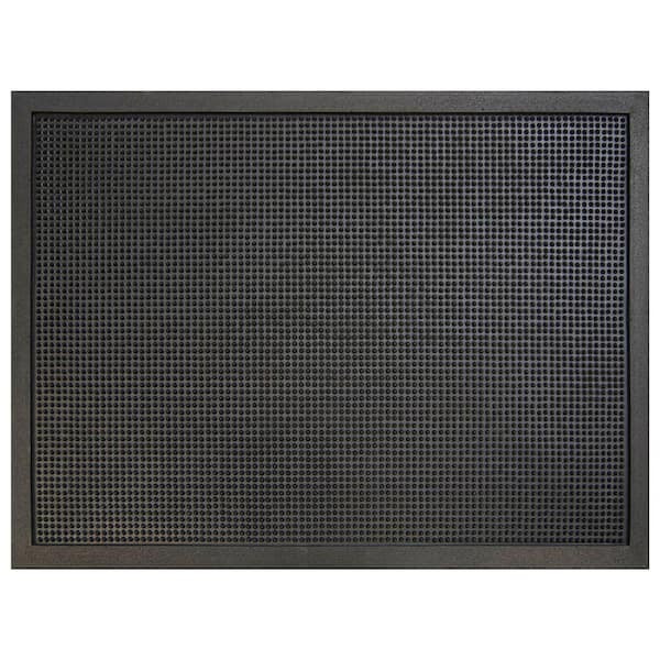 TrafficMaster Pin Dot Black 36 in. x 48 in. Rubber Non-Slip Indoor Outdoor Commercial Door Mat
