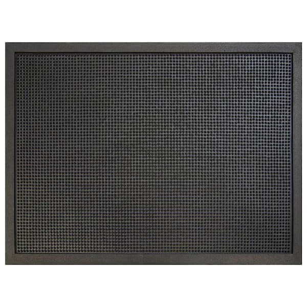 TrafficMaster Pin Dot Black 36 in. x 48 in. Rubber Commercial Door Mat