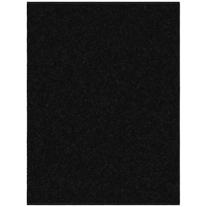Pure Fuzzy Collection Non-Slip Rubberback Solid Soft Black 5 ft. x 7 ft. Indoor Area Rug