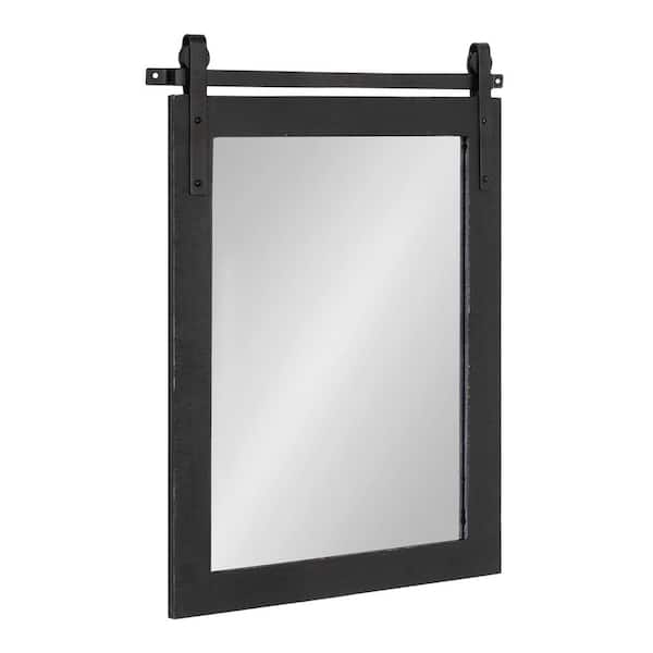 Kate and Laurel Cates 24 in. x 18 in. Classic Rectangle Framed Black Wall Mirror