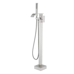 Ami Single-Handle Freestanding Tub Faucet with Hand Shower in Brushed Nickel