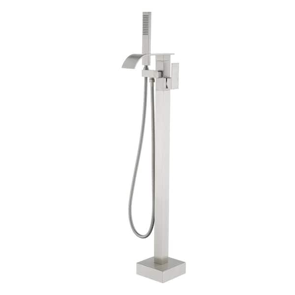 Miscool Ami Single-Handle Freestanding Tub Faucet with Hand Shower in Brushed Nickel