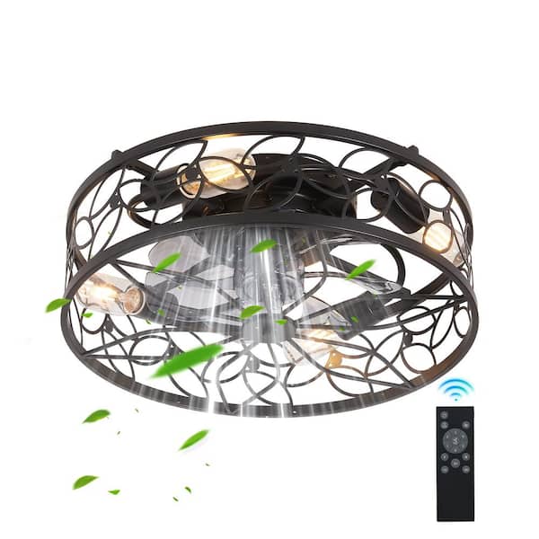 Logmey 20 in. Bladeless LED Indoor White Smart Ceiling Fan with LED Light Dimmable Remote, 6-Speeds