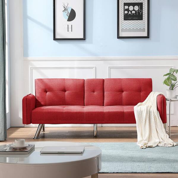 red 2 seater sofa