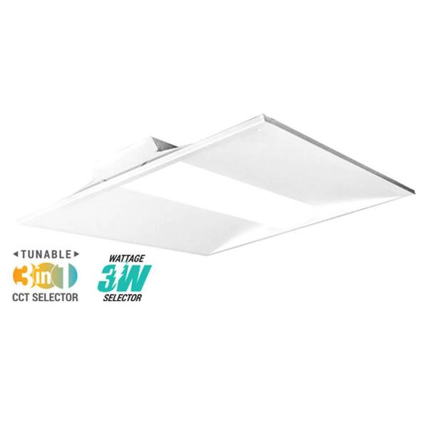 Viribright 23.74 in. W 23.74 in. L Wattage Tunable White 2 x 2 LED Basket Troffer with Tunable CCT Dimmable