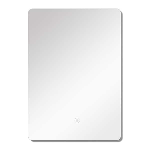 Transolid Skylar 19.69 in. W x 23.62 in. H Frameless Rectangular LED Light Bathroom Vanity Mirror in Silver