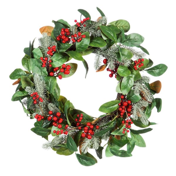 Evergreen 24 in. Artificial Christmas Red Berry Wreath