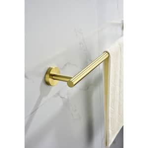 6-Piece Wall Mount Stainless Steel Bathroom Towel Rack Set in Brushed Gold