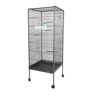 39-inch Roof Top Large Flight Parrot Bird Cage Accessories With Rolling Stand Medium Roof Top Large Flight Cage For Small Cockatiel Canary Parakeet Sun Parakeet Conure Finches Budgie Lovebirds Pet Toy