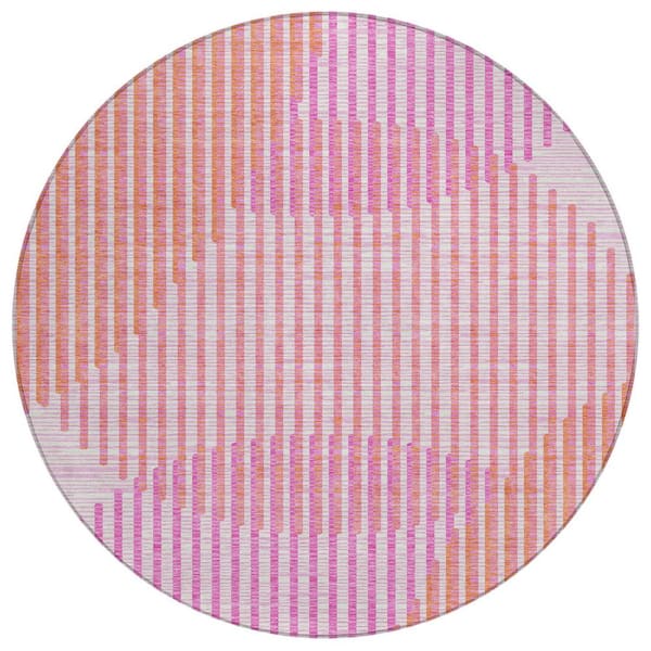 Addison Rugs Chantille Machine Washable Indoor/Outdoor Abstract ACN1001 Pink 8 ft. x 8 ft. Area Rug