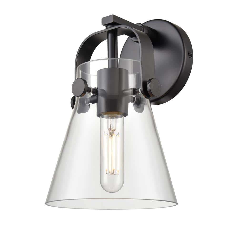 Pilaster II Cone 6.5 in. 1-Light Matte Black Wall Sconce with Glass Shade price history on PriceWatchPro