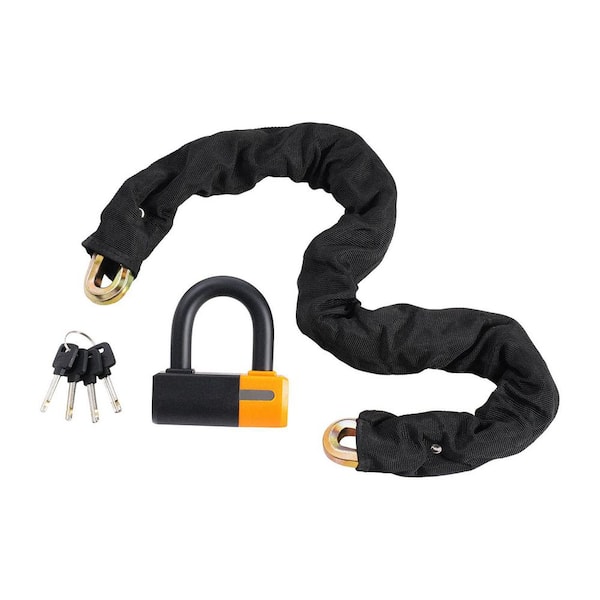 Bike Chain Lock, 3.28 ft. Bicycle Chain Lock with 4 Keys, Heavy Duty Metal Steel Anti-Theft High Security Bike Locks
