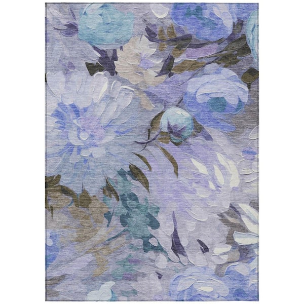 Chantille Machine Washable Indoor/Outdoor Abstract ACN2264 Purple 8 ft. x 10 ft. Area Rug