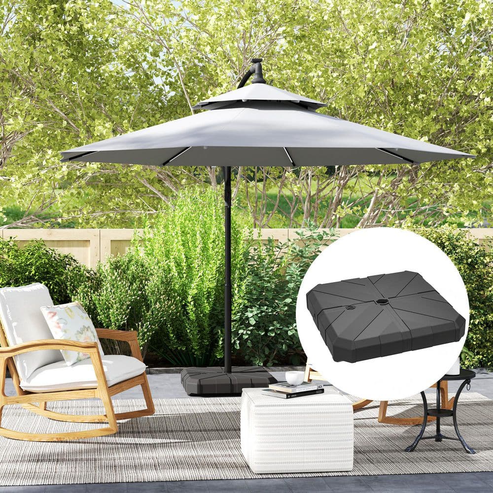 Black Heavy Duty Plastic Cantilever Offset Umbrella Base