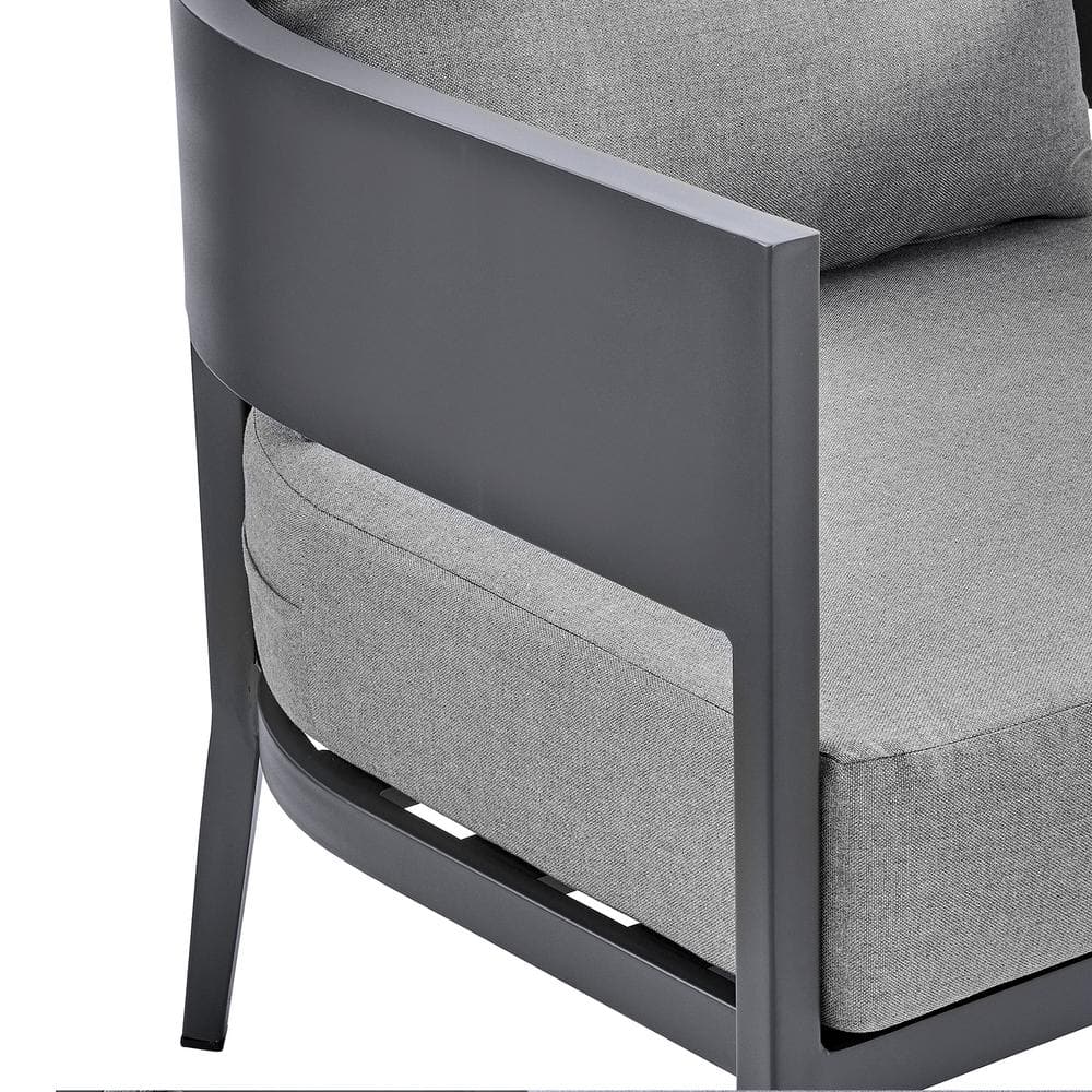 Menorca Dark Gray Aluminum Outdoor Lounge Chair with Cushions