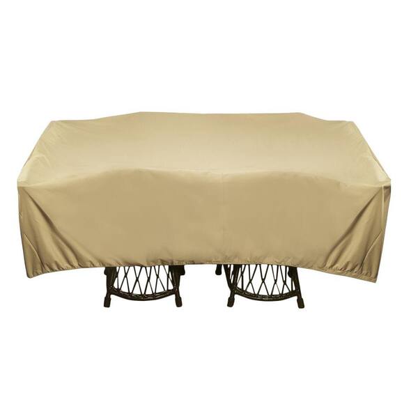 Two Dogs Designs 96 in. Khaki Square Patio Table Set Cover