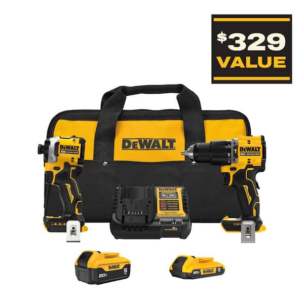 ATOMIC 20-Volt Lithium-Ion Cordless 2-Tool Combo Kit with 5.0 Ah and 2.0 Ah Batteries and Charger