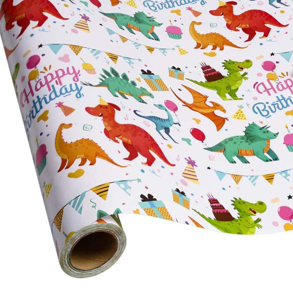 17 in. X 120 in. Cute Dinosaurs Happy Birthday Gift Wrapping Paper Rolls for Boys Baby Showers Parties price history on PriceWatchPro
