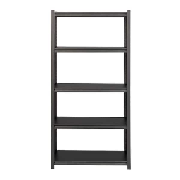 Riveted Garage Storage Shelving Unit, 5-Shelf Steel Gunmetal Gray/Black Unit 36 in. W x 72 in. H x 18 in. D